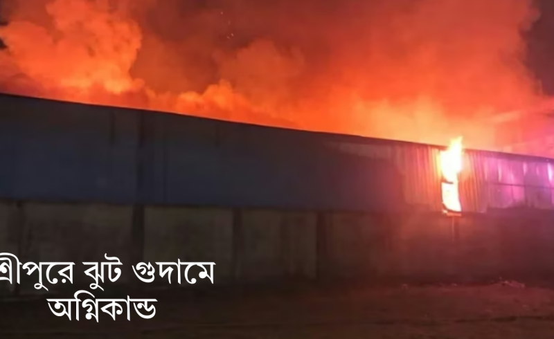 গাজীপুরে ঝুটের গুদামে আগুন ; ক্ষয়ক্ষতির পরিমান জানা যায়নি